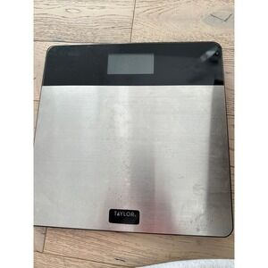 Taylor 7433 Digital Bathroom Scale Stainless Steel Black Glass 5252616